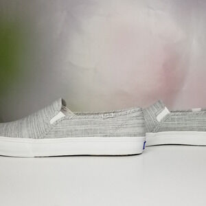Keds Women's  Double Decker Slip On Grey Canvas Sneakers Size 8.5 NWT